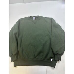 Vintage Russell Athletic‎ Blank Sweatshirt Men's XL Long Sleeve V-Stitch Green